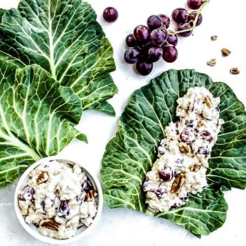 Chickpea noChicken Salad Collard Wraps
