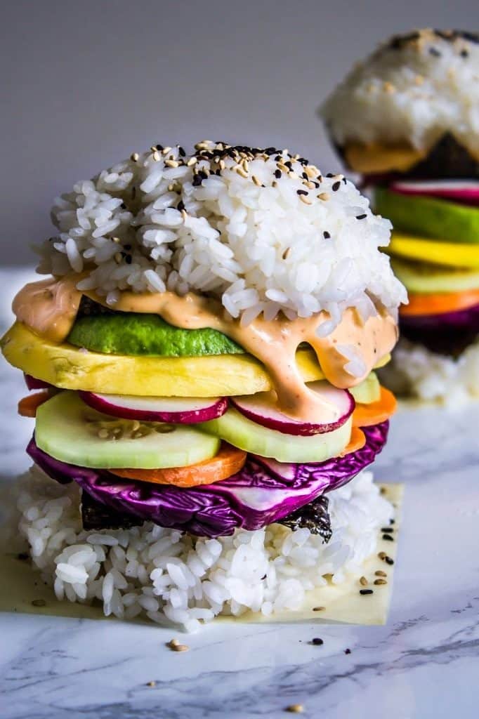 rainbow sushi burgers