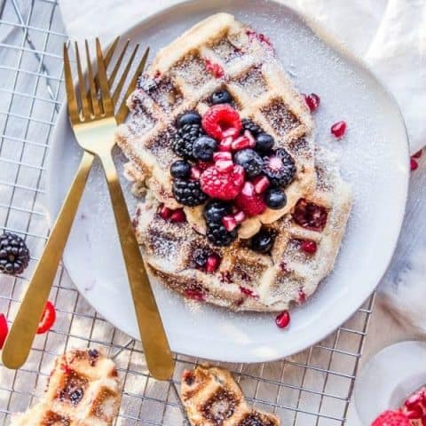 Raspberry Champagne Waffles