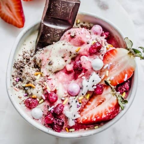 Strawberry Vanilla Nice Cream Sundaes