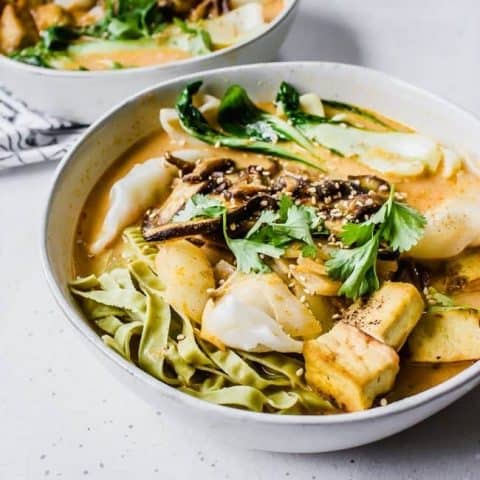 Baby Bok Choy + Shiitake Red Curry Soup