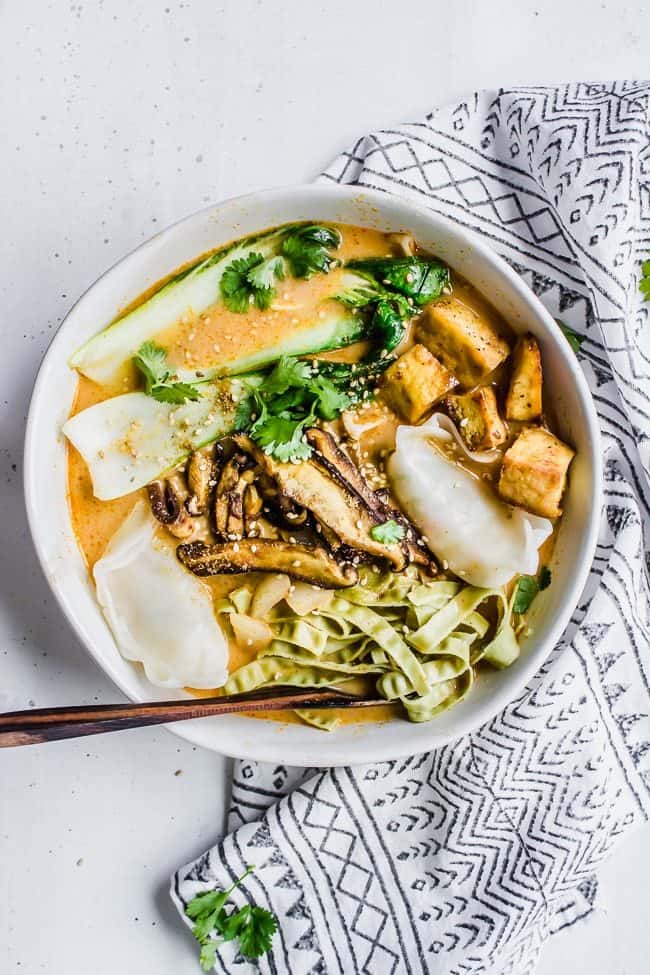 Baby Bok Choy + Shiitake Red Curry Soup