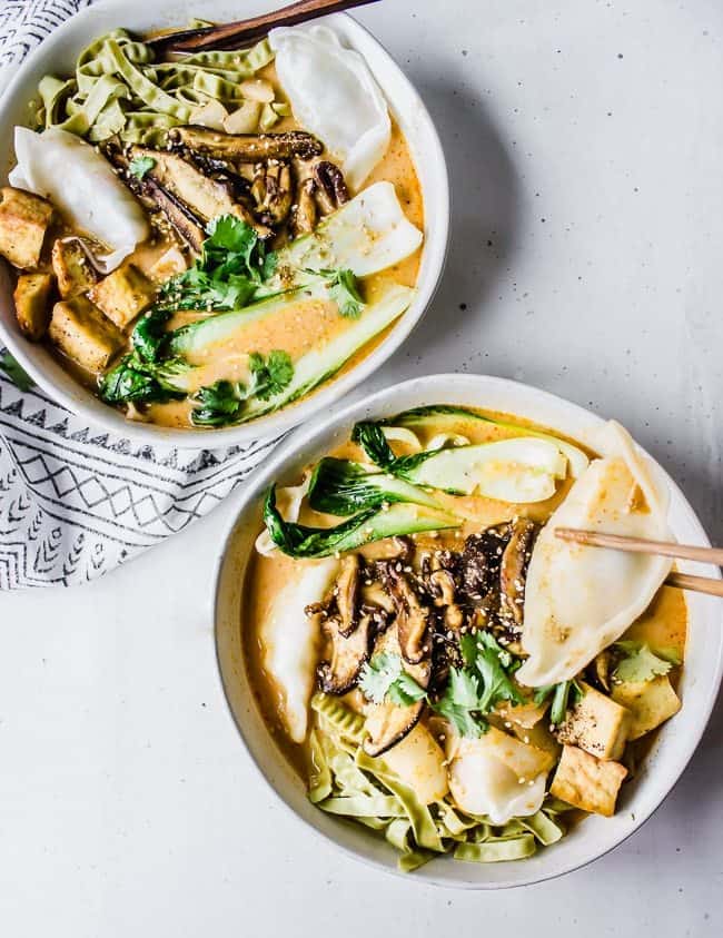 Baby Bok Choy + Shiitake Red Curry Soup