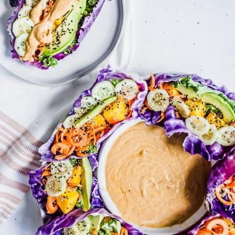 Rainbow Cabbage Wraps