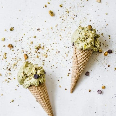 Vegan Matcha Pistachio Chocolate Chip Ice Cream