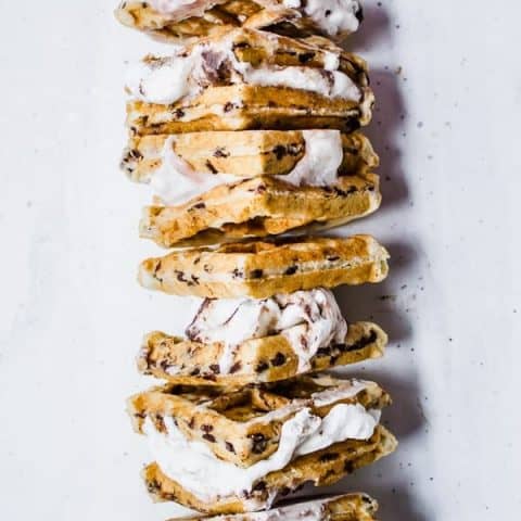 Chocolate Chip Waffle Ice Cream Sandwiches