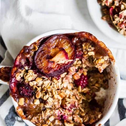 Roasted Plum + Blackberry + Hazelnut Baked Oatmeal