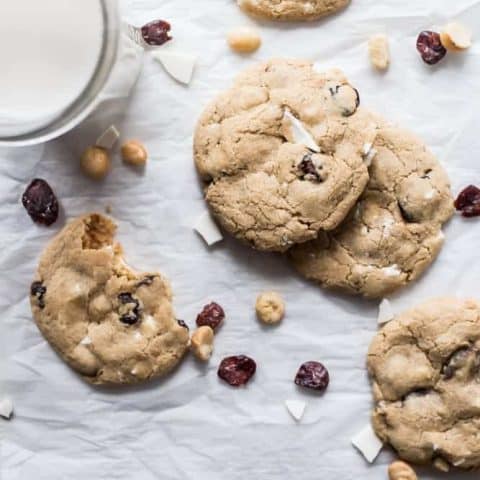 White Chocolate Cherry Macadamia Cookies