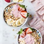 Strawberry Banana Sundae Smoothie Bowls