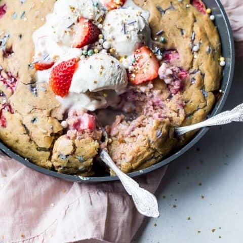 Strawberry Sprinkle Skillet Cake