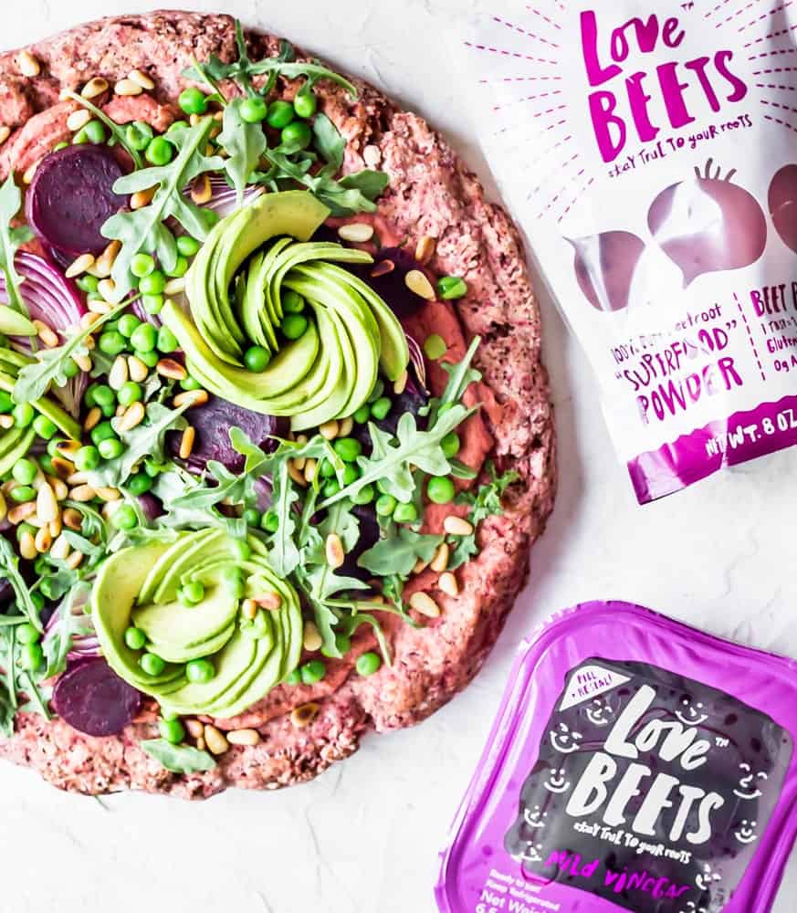 Beet Hummus Pizza