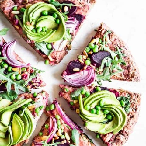 Beet Hummus Pizza