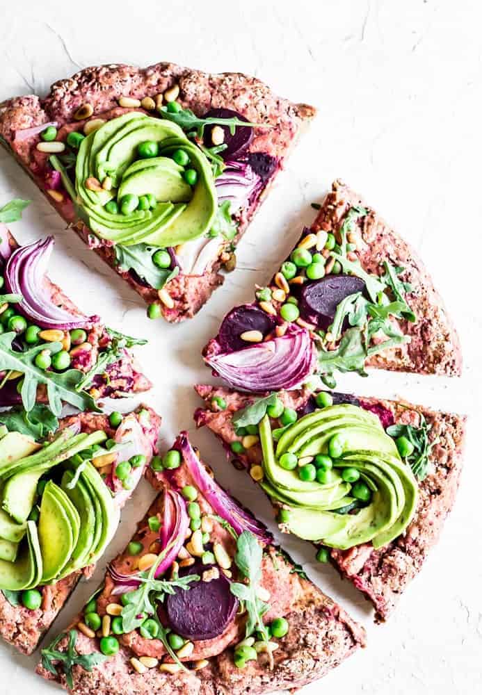 Beet Hummus Pizza