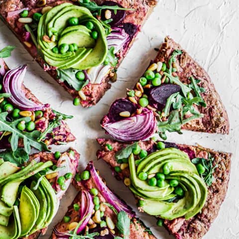 Beet Hummus Pizza