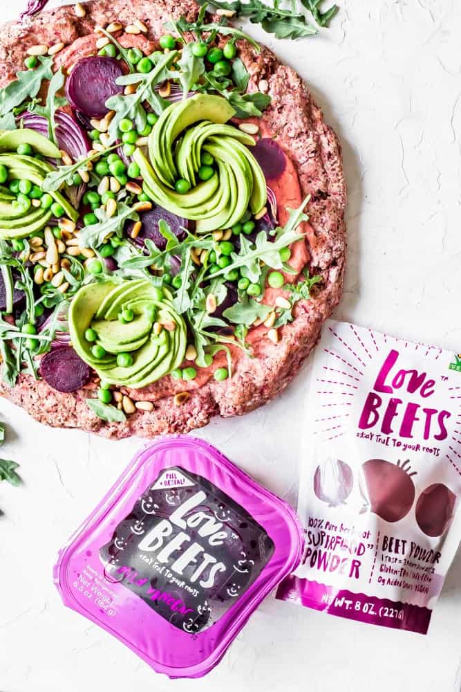 Beet Hummus Pizza