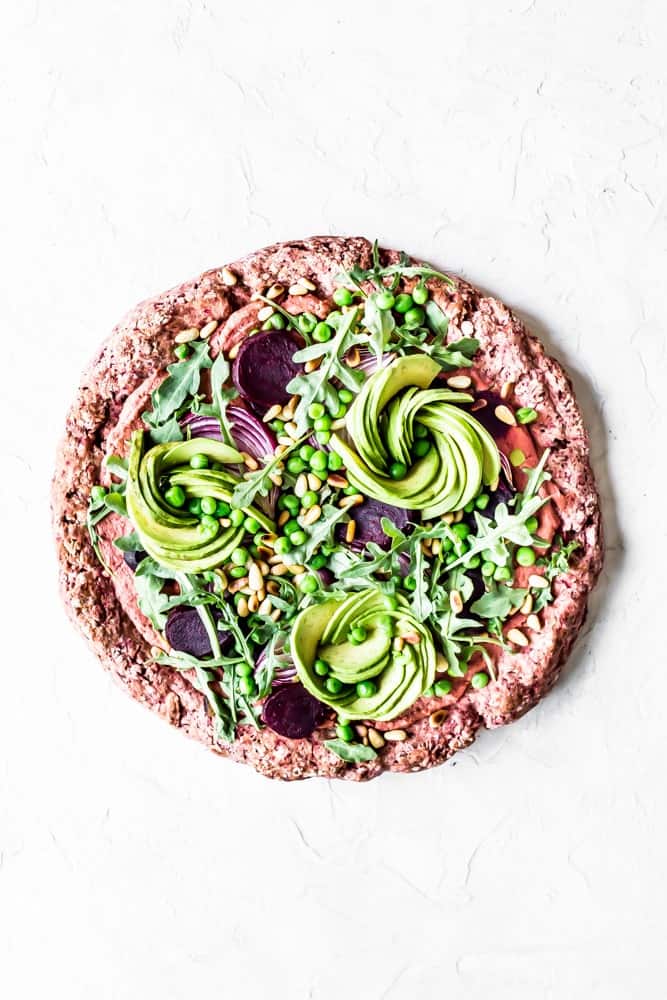Beet Hummus Pizza