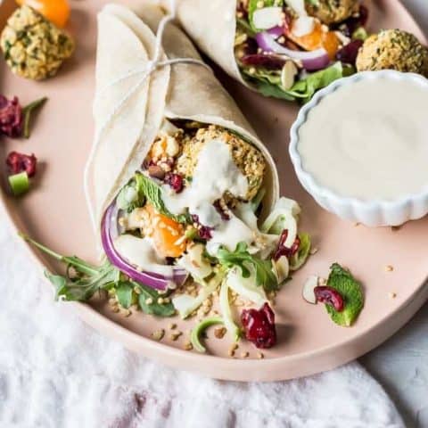 Quinoa Falafel Tangerine Crunch Wraps