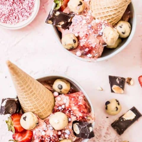 Banana Beet Nice Cream Sundaes