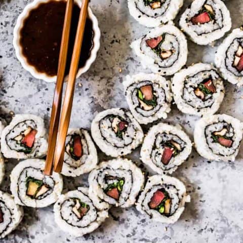 Shiitake Kale and Plum Sushi