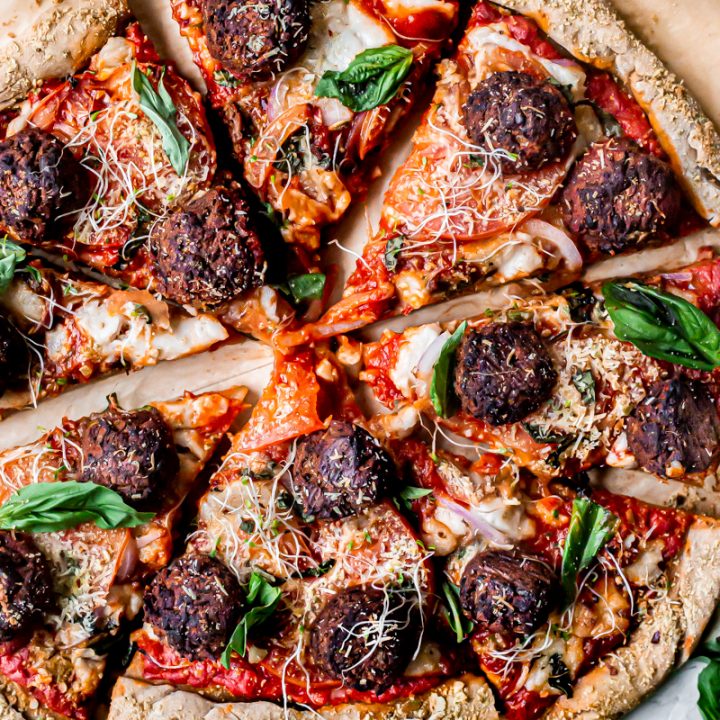 Vegan Meatball Pizza