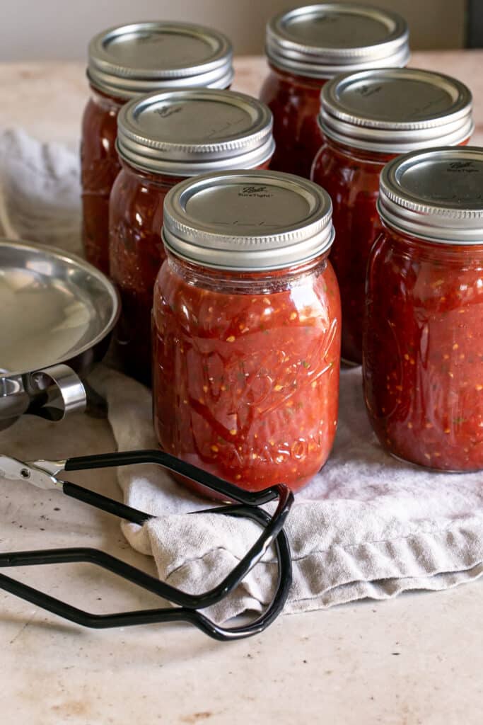 6 jars of canned salsa sealed 